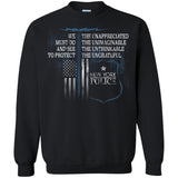 New York Police Police Support Law Enforcement Retired Police  G180 Gildan Crewneck Pullover Sweatshirt  8 oz.