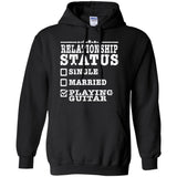 Relationship Status Playing Guitar Shirt Guitarist Gift  G185 Gildan Pullover Hoodie 8 oz.