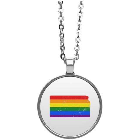 Kansas Rainbow Flag LGBT Community Pride LGBT Shirts  UN4686 Circle Necklace