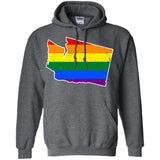 Washington Rainbow Flag LGBT Community Pride LGBT Shirts  G185 Gildan Pullover Hoodie 8 oz.