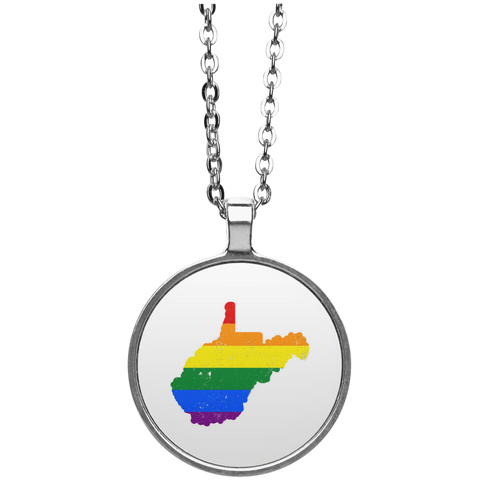 West Virginia Rainbow Flag LGBT Community Pride LGBT Shirts  UN4686 Circle Necklace
