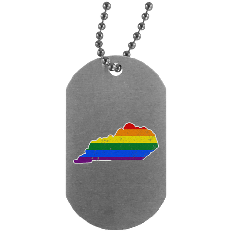 Kentucky Rainbow Flag LGBT Community Pride LGBT Shirts  UN4004 Silver Dog Tag