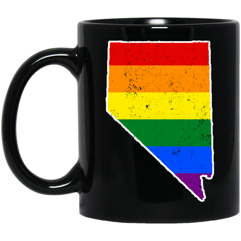 Nevada Rainbow Flag LGBT Community Pride LGBT Shirts  BM11OZ 11 oz. Black Mug