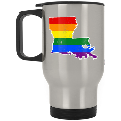 Louisiana Rainbow Flag LGBT Community Pride LGBT Shirts  XP8400S Silver Stainless Travel Mug