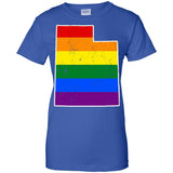 Utah Rainbow Flag LGBT Community Pride LGBT Shirts  G200L Gildan Ladies' 100% Cotton T-Shirt