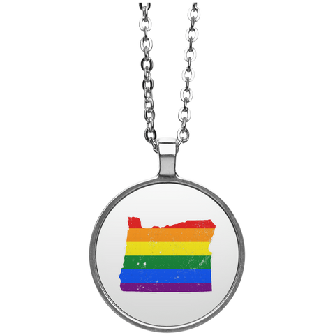 Oregon Rainbow Flag LGBT Community Pride LGBT Shirts  UN4686 Circle Necklace