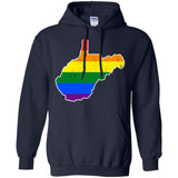 West Virginia Rainbow Flag LGBT Community Pride LGBT Shirts  G185 Gildan Pullover Hoodie 8 oz.