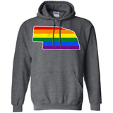Nebraska Rainbow Flag LGBT Community Pride LGBT Shirts  G185 Gildan Pullover Hoodie 8 oz.