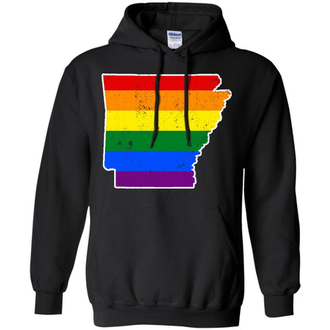 Arkansas Rainbow Flag LGBT Community Pride LGBT Shirts  G185 Gildan Pullover Hoodie 8 oz.