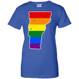 Vermont Rainbow Flag LGBT Community Pride LGBT Shirts  G200L Gildan Ladies' 100% Cotton T-Shirt