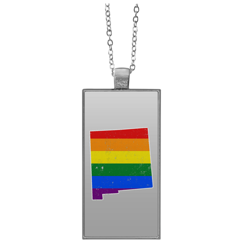 New Mexico Rainbow Flag LGBT Community Pride LGBT Shirts  UN4682 Rectangle Necklace