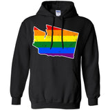 Washington Rainbow Flag LGBT Community Pride LGBT Shirts  G185 Gildan Pullover Hoodie 8 oz.