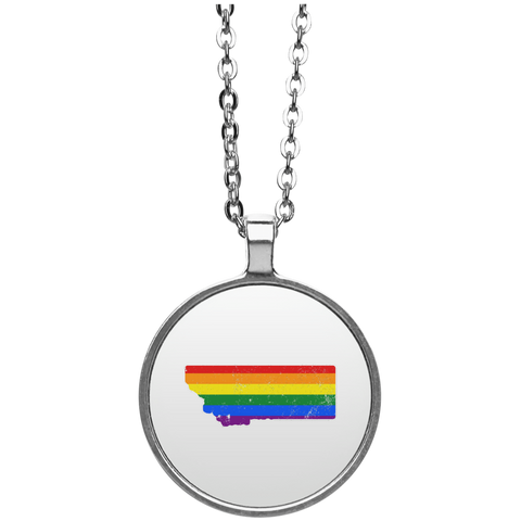 Montana Rainbow Flag LGBT Community Pride LGBT Shirts  UN4686 Circle Necklace