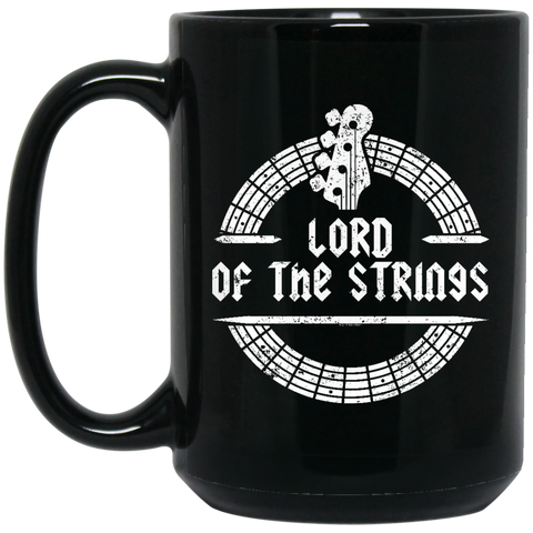 Bass Player Shirt Lord Of The Strings Bass Player Gifts  BM15OZ 15 oz. Black Mug