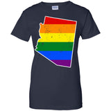 Arizona Rainbow Flag LGBT Community Pride LGBT Shirts  G200L Gildan Ladies' 100% Cotton T-Shirt