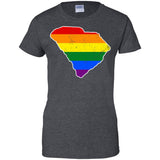 South Carolina Rainbow Flag LGBT Community Pride LGBT Shirts  G200L Gildan Ladies' 100% Cotton T-Shirt