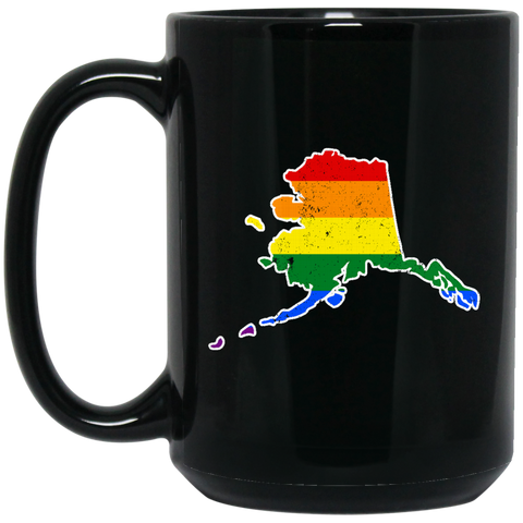 Alaska Rainbow Flag LGBT Community Pride LGBT Shirts  BM15OZ 15 oz. Black Mug