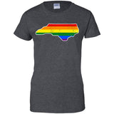 North Carolina Rainbow Flag LGBT Community Pride LGBT Shirt  G200L Gildan Ladies' 100% Cotton T-Shirt