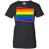 Colorado Rainbow Flag LGBT Community Pride LGBT Shirts  G200L Gildan Ladies' 100% Cotton T-Shirt