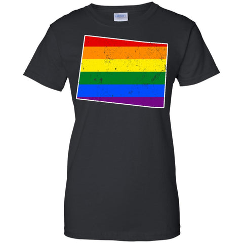 Colorado Rainbow Flag LGBT Community Pride LGBT Shirts  G200L Gildan Ladies' 100% Cotton T-Shirt