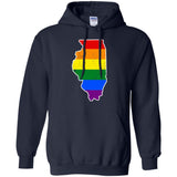 Illinois Rainbow Flag LGBT Community Pride LGBT Shirts  G185 Gildan Pullover Hoodie 8 oz.