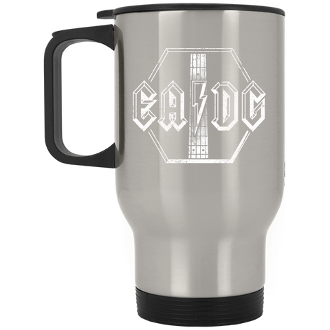 Bass Player T shirt E A D G Strings of the Bass Guitar  XP8400S Silver Stainless Travel Mug