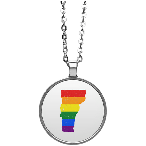 Vermont Rainbow Flag LGBT Community Pride LGBT Shirts  UN4686 Circle Necklace
