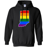 Indiana Rainbow Flag LGBT Community Pride LGBT Shirts  G185 Gildan Pullover Hoodie 8 oz.
