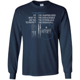 Connecticut Police Shirt Police Retirement Gifts Police Prayer  G240 Gildan LS Ultra Cotton T-Shirt