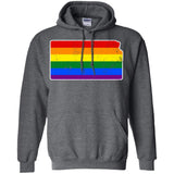 Kansas Rainbow Flag LGBT Community Pride LGBT Shirts  G185 Gildan Pullover Hoodie 8 oz.