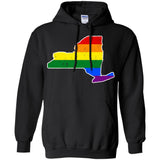 New York Rainbow Flag LGBT Community Pride LGBT Shirts  G185 Gildan Pullover Hoodie 8 oz.