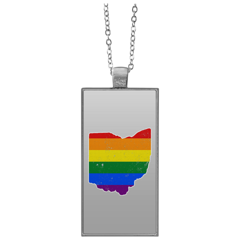Ohio Rainbow Flag LGBT Community Pride LGBT Shirts  UN4682 Rectangle Necklace