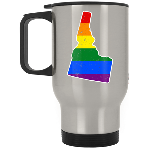 Idaho Rainbow Flag LGBT Community Pride LGBT Shirts  XP8400S Silver Stainless Travel Mug