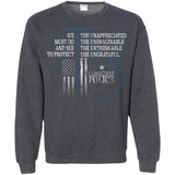 Connecticut Police Shirt Police Retirement Gifts Police Prayer  G180 Gildan Crewneck Pullover Sweatshirt  8 oz.