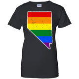 Nevada Rainbow Flag LGBT Community Pride LGBT Shirts  G200L Gildan Ladies' 100% Cotton T-Shirt