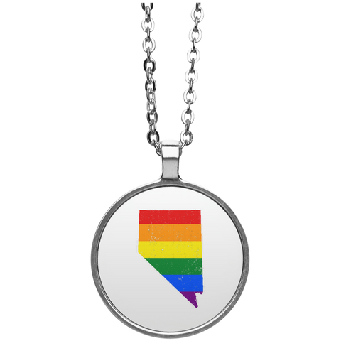 Nevada Rainbow Flag LGBT Community Pride LGBT Shirts  UN4686 Circle Necklace