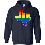 Texas Rainbow Flag LGBT Community Pride LGBT Shirts  G185 Gildan Pullover Hoodie 8 oz.