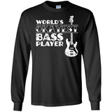 Worlds Okayest Bass Player T Shirt Bass Player Gift  G240 Gildan LS Ultra Cotton T-Shirt