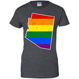 Arizona Rainbow Flag LGBT Community Pride LGBT Shirts  G200L Gildan Ladies' 100% Cotton T-Shirt