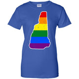 New Hampshire Rainbow Flag LGBT Community Pride LGBT Shirt  G200L Gildan Ladies' 100% Cotton T-Shirt