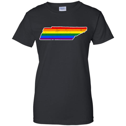 Tennessee Rainbow Flag LGBT Community Pride LGBT Shirts  G200L Gildan Ladies' 100% Cotton T-Shirt