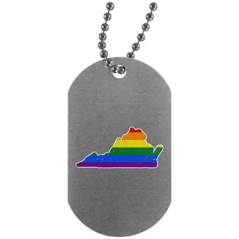 Virginia Rainbow Flag LGBT Community Pride LGBT Shirts  UN4004 Silver Dog Tag