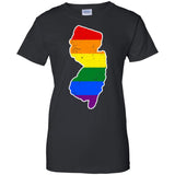 New Jersey Rainbow Flag LGBT Community Pride LGBT Shirts  G200L Gildan Ladies' 100% Cotton T-Shirt