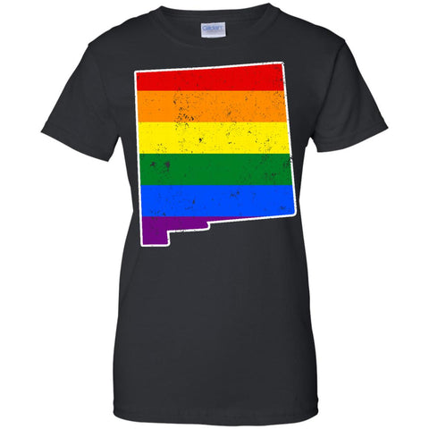New Mexico Rainbow Flag LGBT Community Pride LGBT Shirts  G200L Gildan Ladies' 100% Cotton T-Shirt