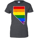 Nevada Rainbow Flag LGBT Community Pride LGBT Shirts  G200L Gildan Ladies' 100% Cotton T-Shirt