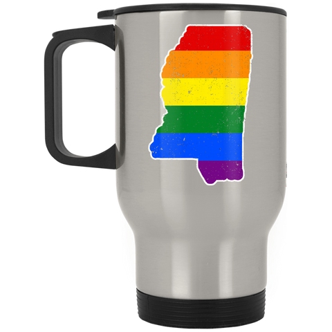Mississippi Rainbow Flag LGBT Community Pride LGBT Shirts  XP8400S Silver Stainless Travel Mug