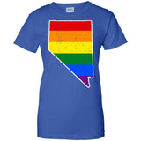 Nevada Rainbow Flag LGBT Community Pride LGBT Shirts  G200L Gildan Ladies' 100% Cotton T-Shirt