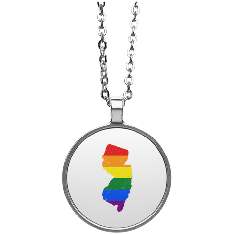 New Jersey Rainbow Flag LGBT Community Pride LGBT Shirts  UN4686 Circle Necklace