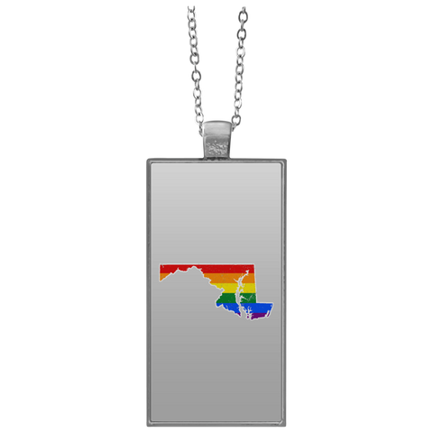 Maryland Rainbow Flag LGBT Community Pride LGBT Shirts  UN4682 Rectangle Necklace