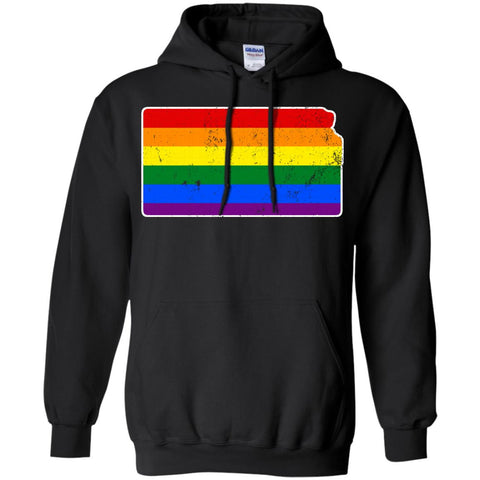 Kansas Rainbow Flag LGBT Community Pride LGBT Shirts  G185 Gildan Pullover Hoodie 8 oz.